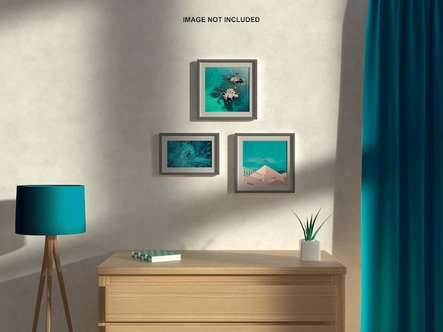 Interieur wall art of poster frame mockup