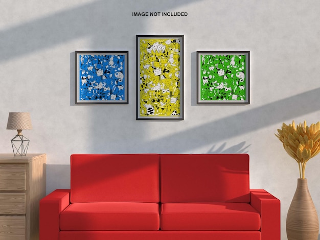 Interieur wall art of poster frame mockup