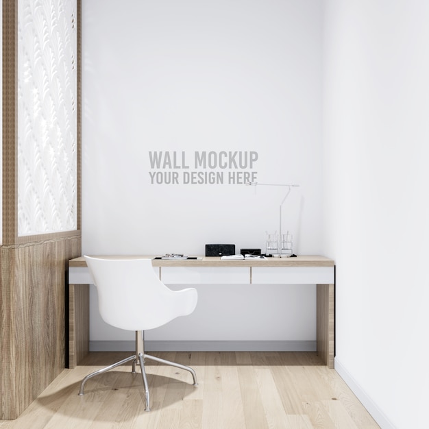 Interieur werkruimte muur achtergrond mockup