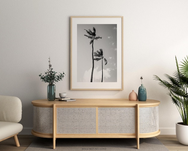 Interieur woonkamer frame mockup ontwerp