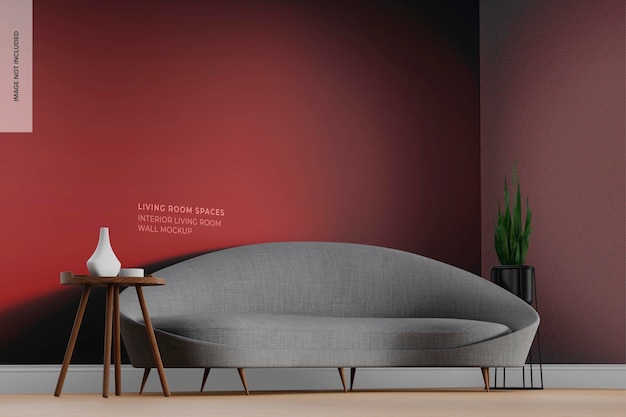 Interieur Woonkamer Muur met Sofa Mockup