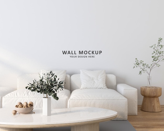 PSD interieur woonkamer muur mockup