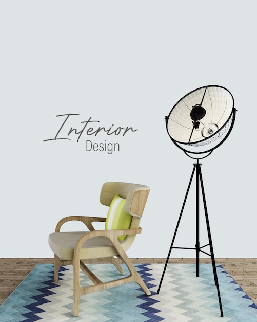 Interieur woonkamer muur mockup