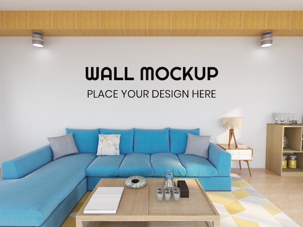 Interieur woonkamer realistische muur mockup