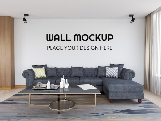 Interieur woonkamer realistische muur mockup