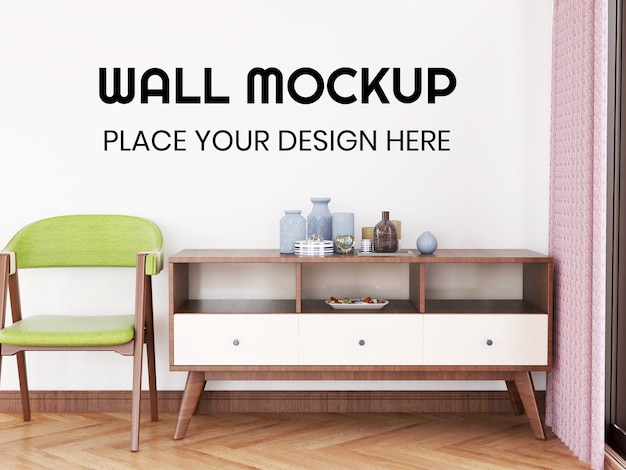 Interieur woonkamer Wallpaper Mockup