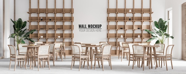 PSD interior cafe wall mockup 3d rendering 3d'illustrazione