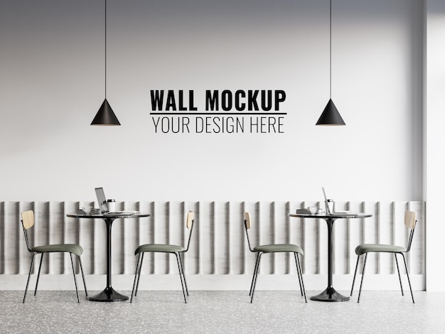 Interior cafe wall mockup  3d rendering 3d illustration