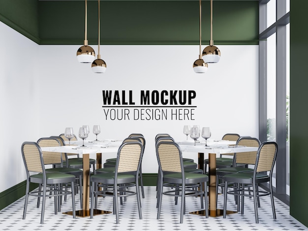 Interior cafe wall mockup 3d rendering 3d'illustrazione