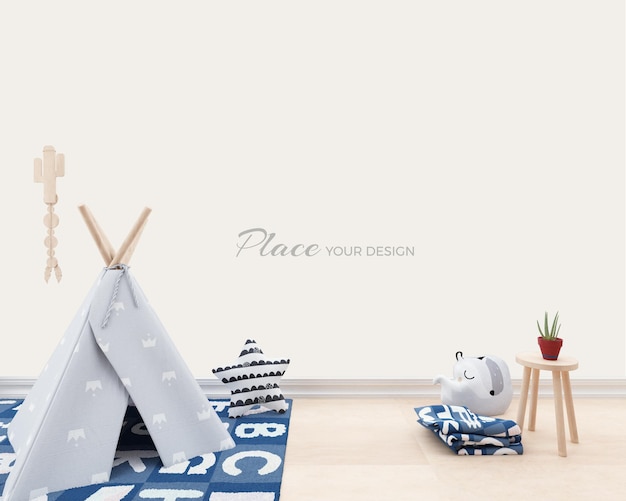 PSD interior children room mockup