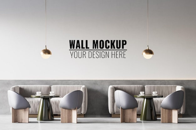 Interior coffee shop wall mockup