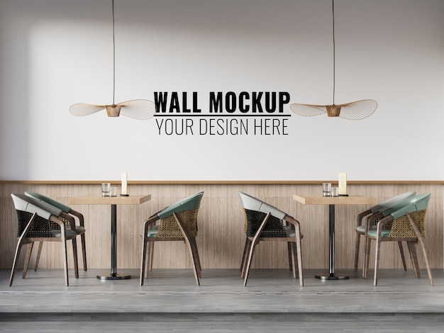 PSD interior coffee shop wall mockup