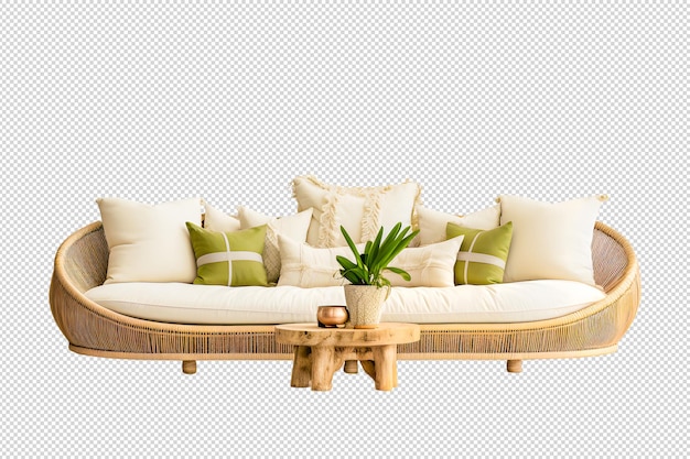 Interior decoration set in 3d rendering