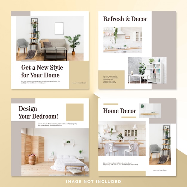 PSD interior design bundle social media post