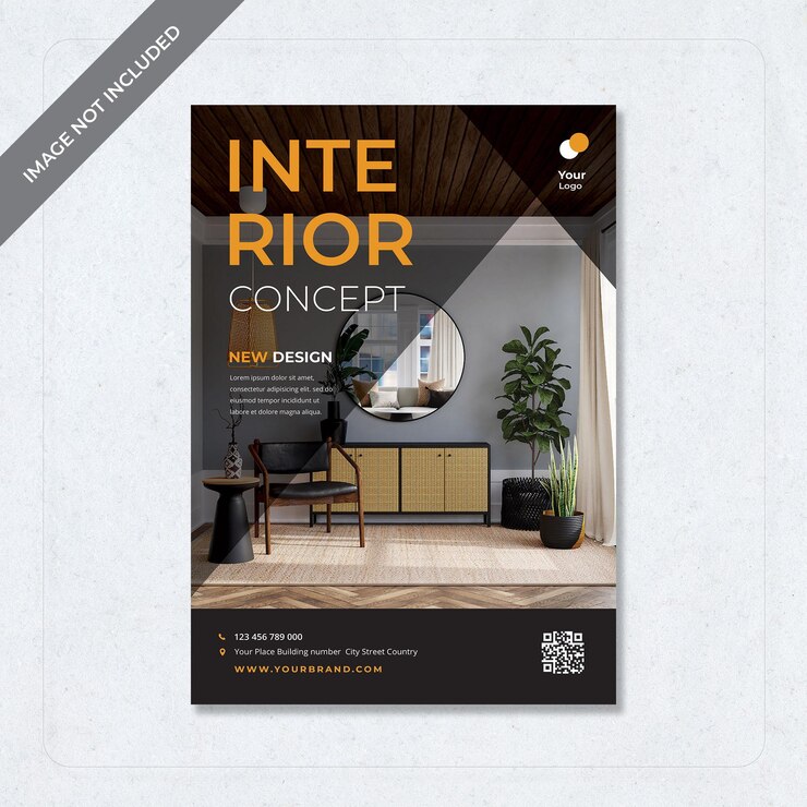 PSD interior design concept cool modern flyer