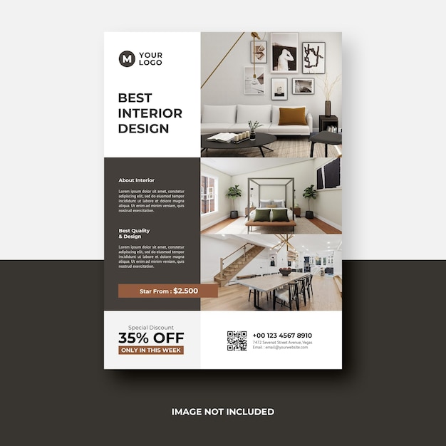 interior design flyer template design a4