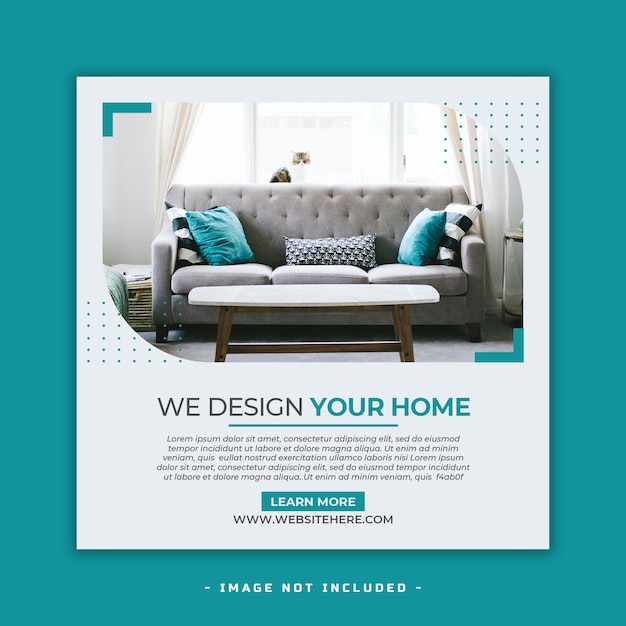 Interior design furniture instagram post template premium psd