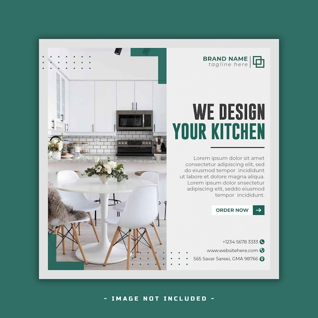 Interior design furniture instagram post template premium psd