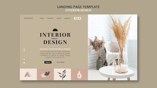 PSD interior design landing page