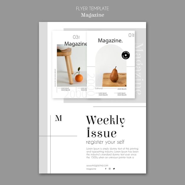 Interior design magazine vertical flyer template