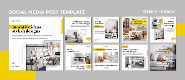 Interior design social media post template