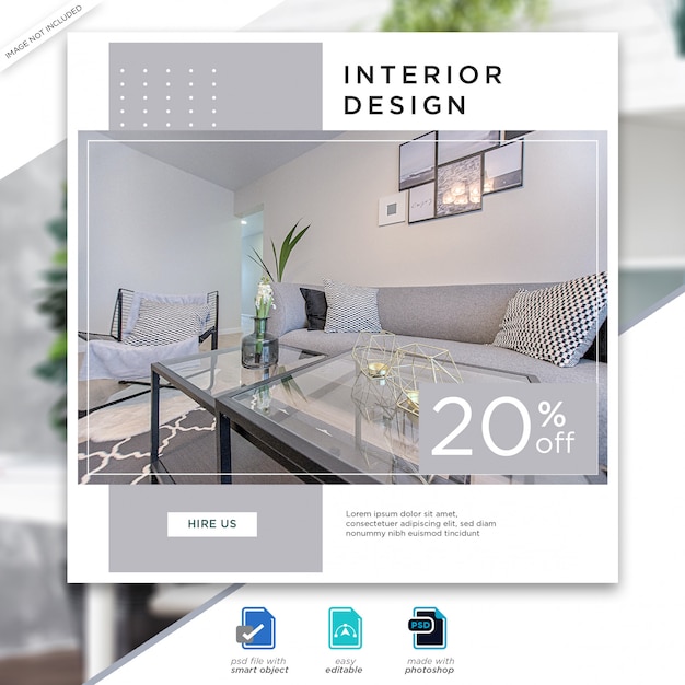 Interior design social media posts template