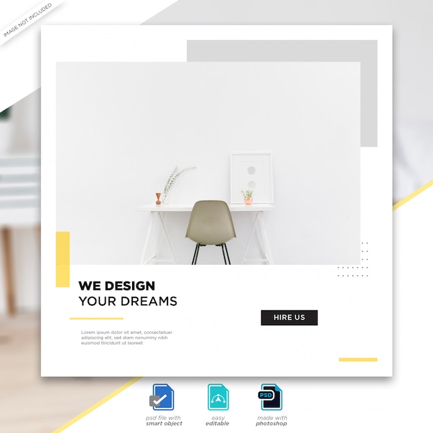 Interior design social media posts template