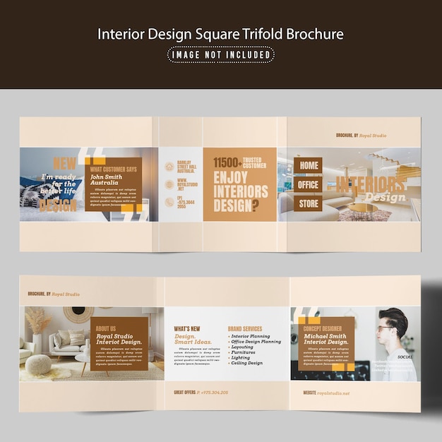 PSD 인테리어 디자인 square trifold 브로셔