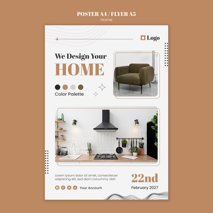 PSD interior design template design