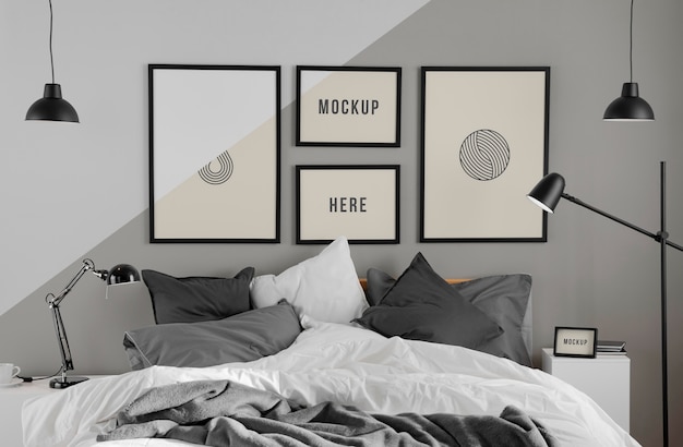 Interior design with minimal mock-up frames