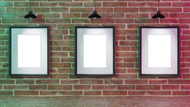 PSD interior design with mockup frames