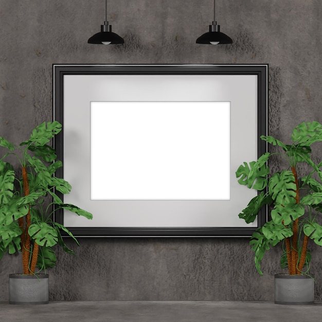 Interior design with mockup frames