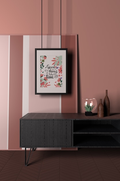 PSD interior design with positive message