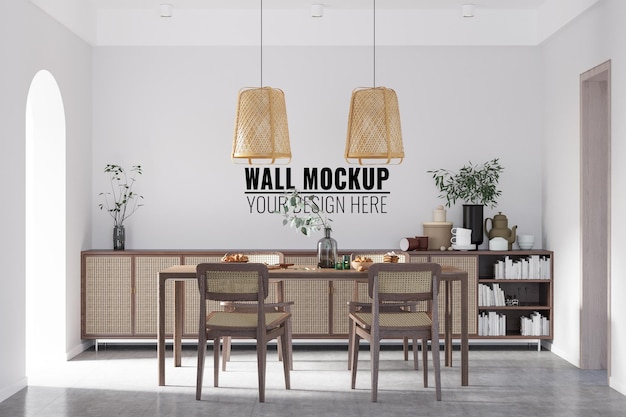 PSD interior dining room wall mockup