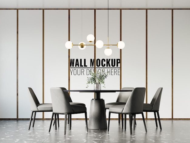 Interior dining room wall mockup