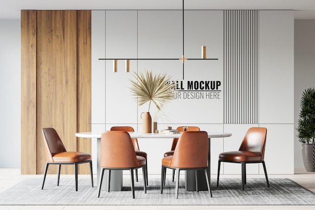 Interior Dining Room Wall Mockup