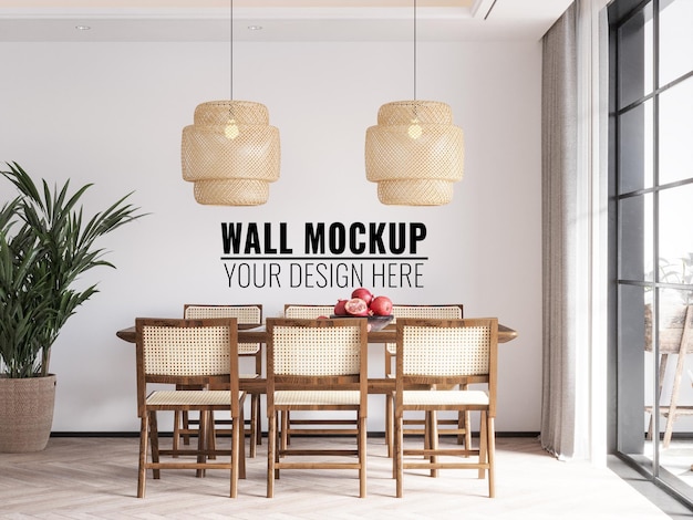 PSD interior dining room wall mockup