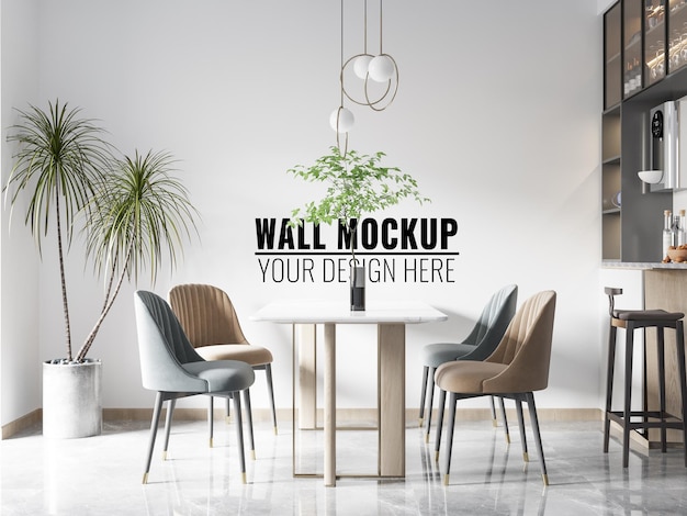 PSD interior dining room wall mockup