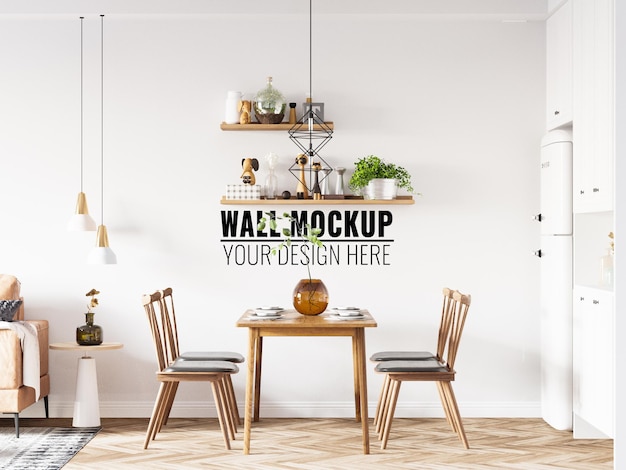 Interior Dining Room Wall Mockup