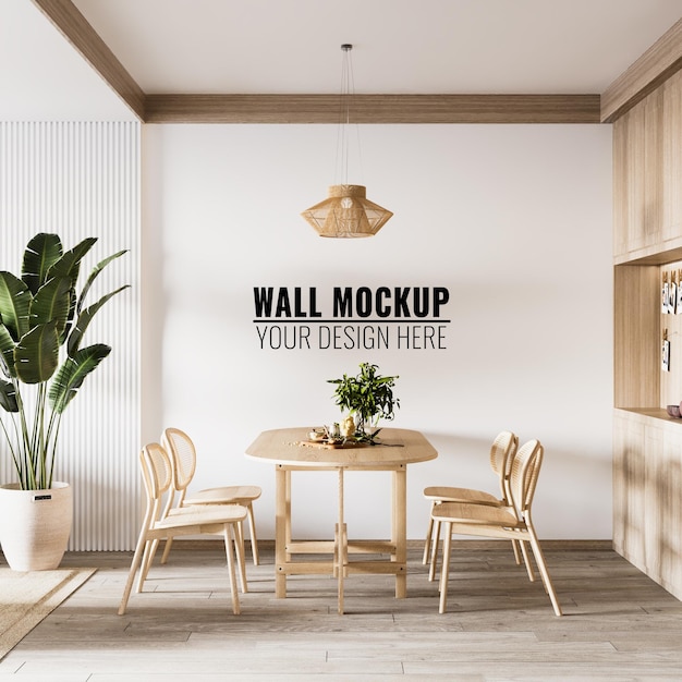 Interior dining room wall mockup