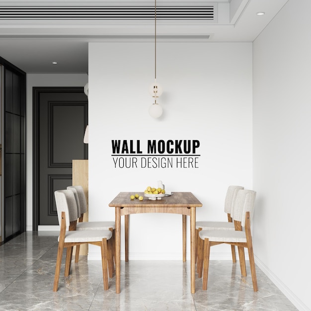 Interior dining room wall mockup