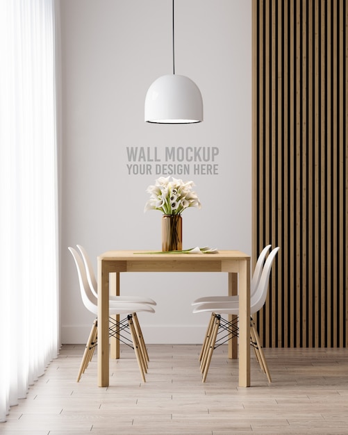 Interior dining room wallpaper mockup