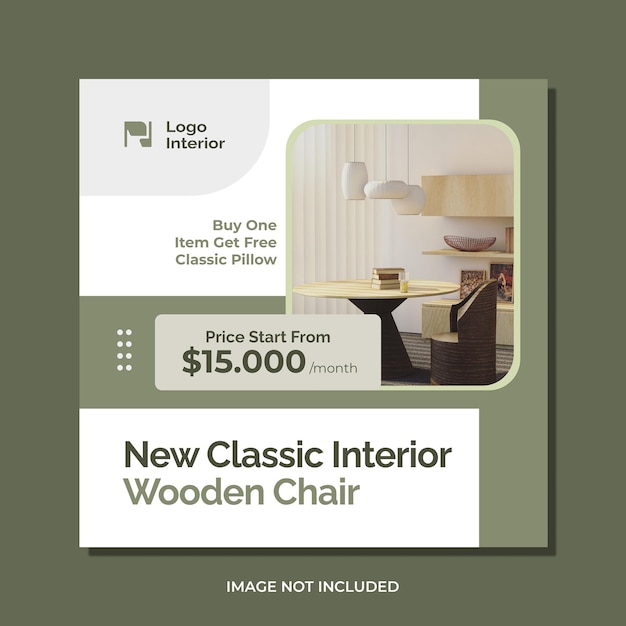 Интерьерная мебель Дизайн дома Эстетический Instagram Post Flyer