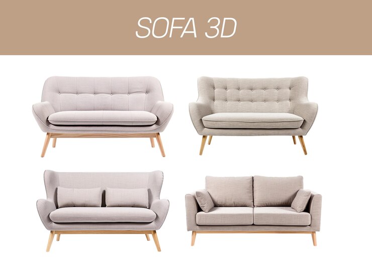 PSD インテリア家具ソファ3d画像