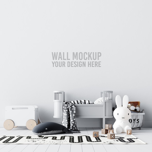 Interior Kids Room Wallpaper Mockup