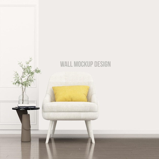 Interior living room mockup with sofa