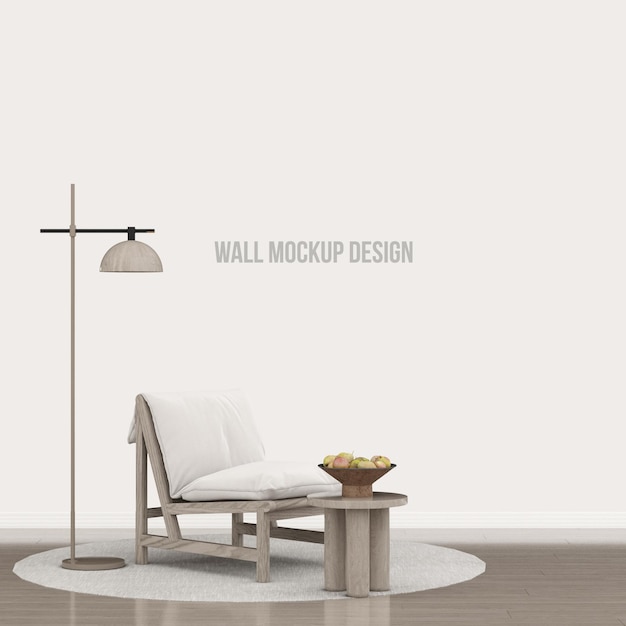 Interior living room mockup with sofa