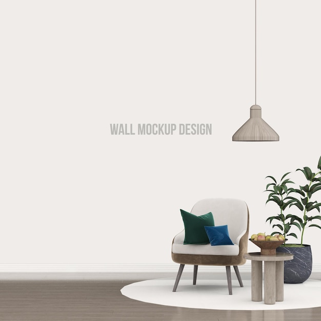 Interior living room mockup with sofa