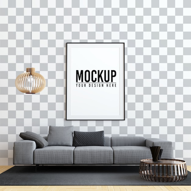 Interior Living Room Poster Frame Mock Up