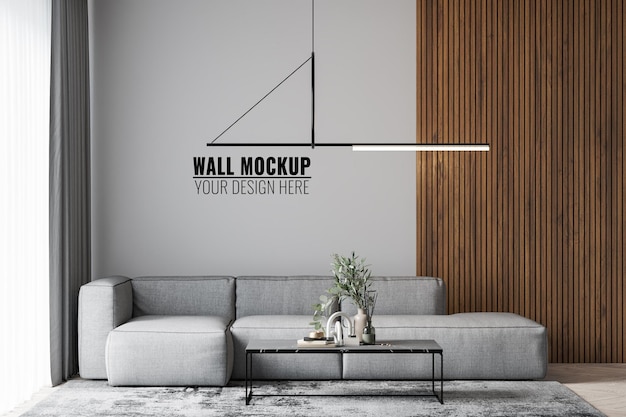 Interior living room wall mockup